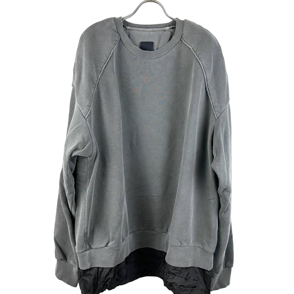 Juun.J（ジュンジー）Sleeve Logo Layer Sweater (grey)