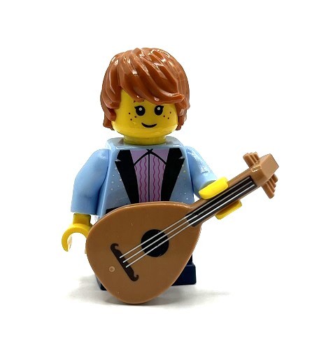 即決　未使用　レゴ LEGO ミニフィグ　シティ　ミニフィギュア 　リュートを弾く男の子　楽器　子ども　演奏会_画像1