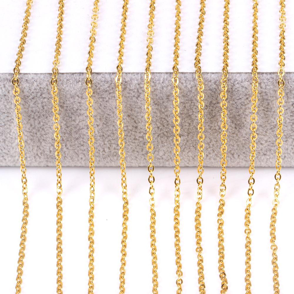 316L surgical stainless steel chain 2mm/60cm adzuki bean chain Gold color 