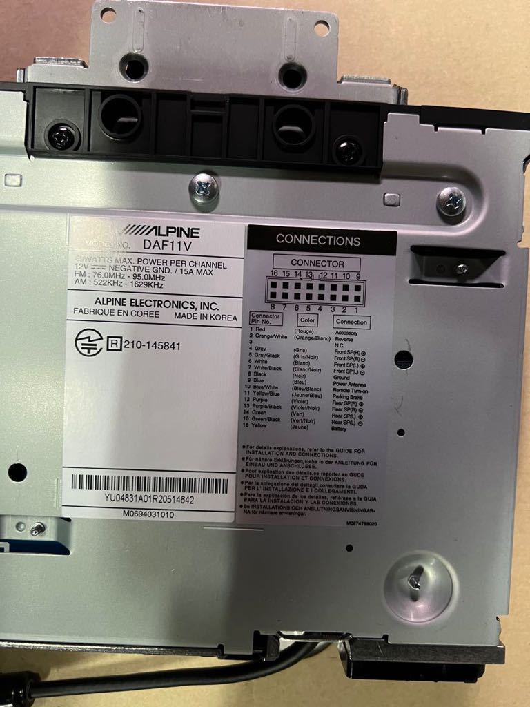 未使用訳あり品!アルパイン DAF11V 11型ワイドディスプレイオーディオ