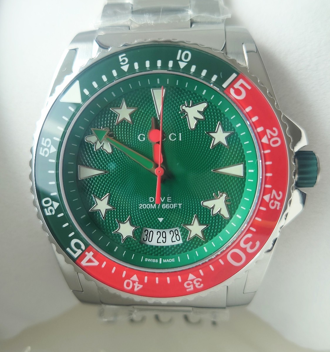 新品未使用 グッチ gucci グリーン 腕時計 YA136222ダイブ メンズ