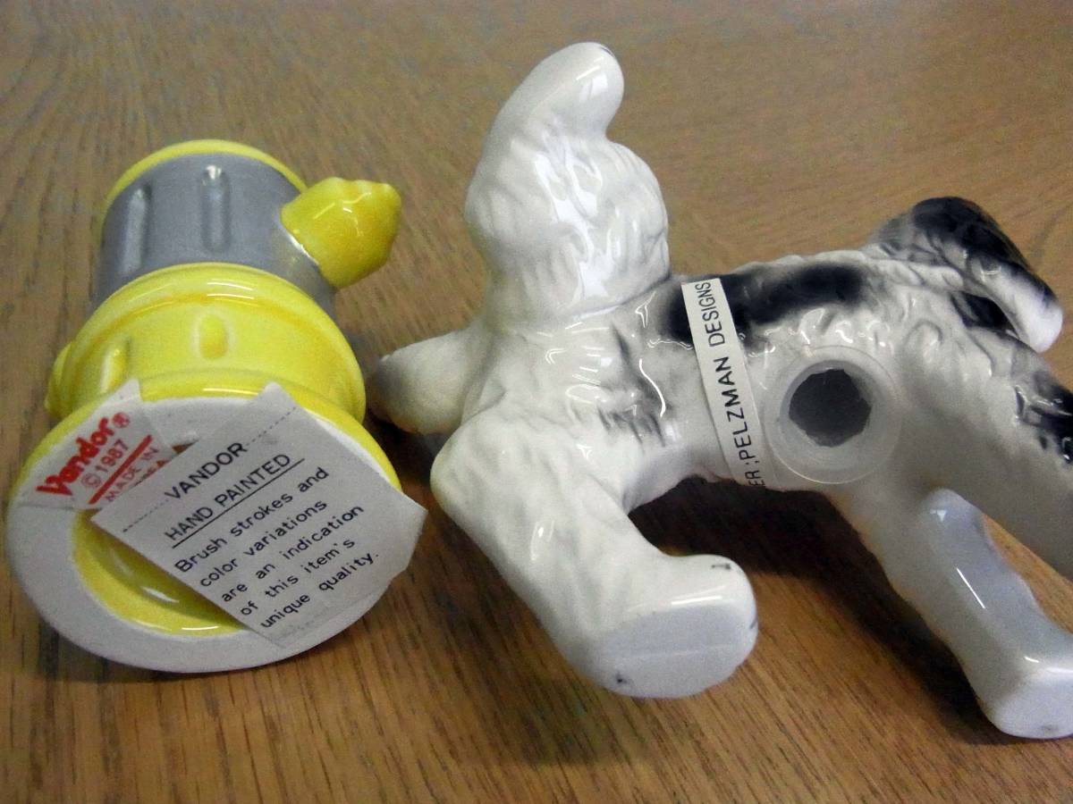 おしっこ犬と消火栓のソルト＆ペッパー S&P 2個で1セット 陶器製の画像8