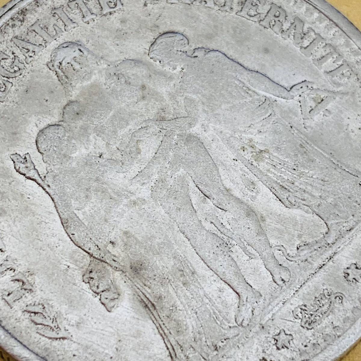 【3882】1円～ フランス ヘラクレス 5フラン 銀貨 直径約38mm 重量：約18.7g 1875年 硬貨 コイン 貨幣 旧貨 古銭 真贋不明/詳細不明の画像8