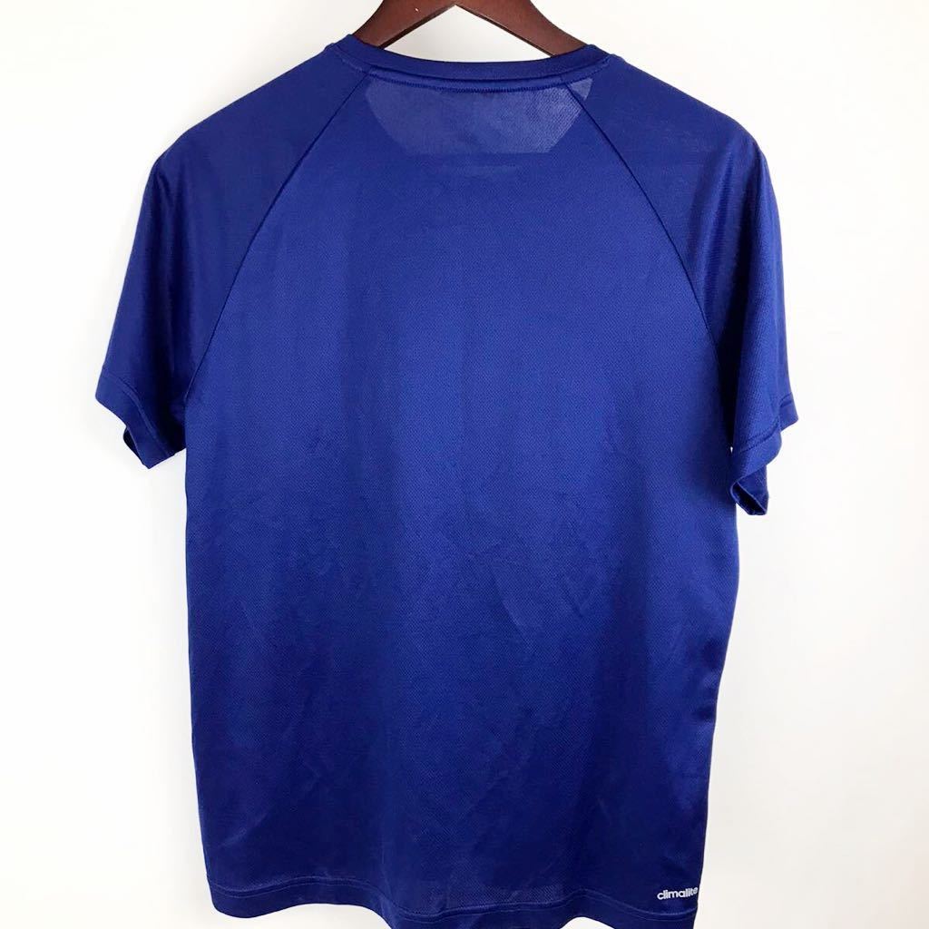 大きいサイズ adidas アディダス 半袖 Tシャツ メンズ L 青 ブルー カジュアル スポーツ トレーニング ウェア ロゴ プリント 速乾 ドライ