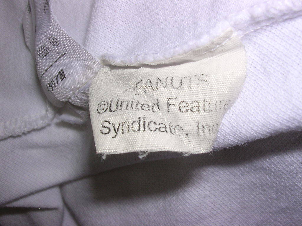 90s 00s イタリア製 アイスバーグ ICEBERG × PEANUTS スヌーピー刺繍 ポロシャツ M 白 vintage old ピーナッツの画像7