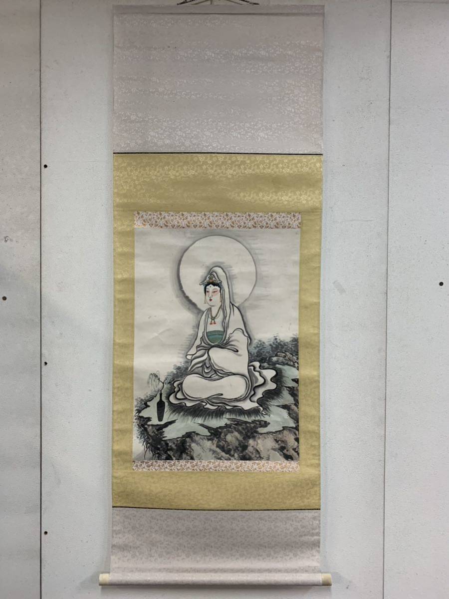 [ copy ](.28).. Buddhism fine art . sound bodhisattva hanging scroll approximately 147×54.(0521R05050614)