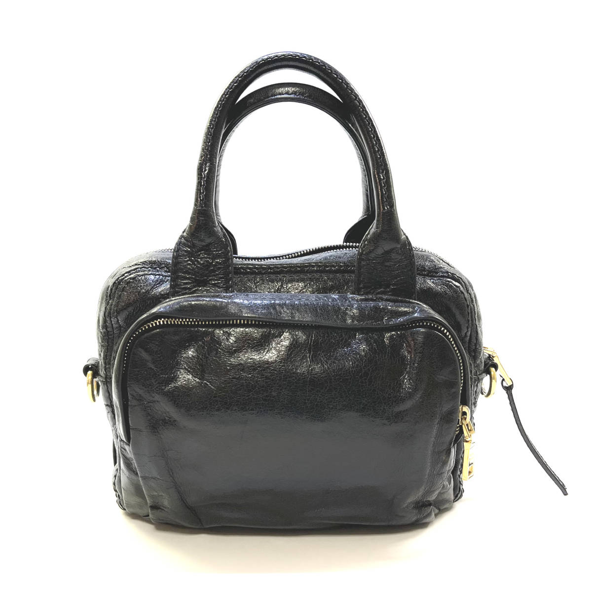 PRADA プラダ VITELLO SHINE 2way ハンドバッグB N2009 ヴィンテージ（使用品）_画像2