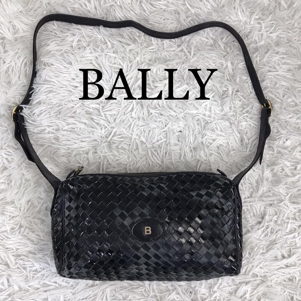 ヤフオク! - バリー BALLYショルダーバッグ レザー 編み込み 黒