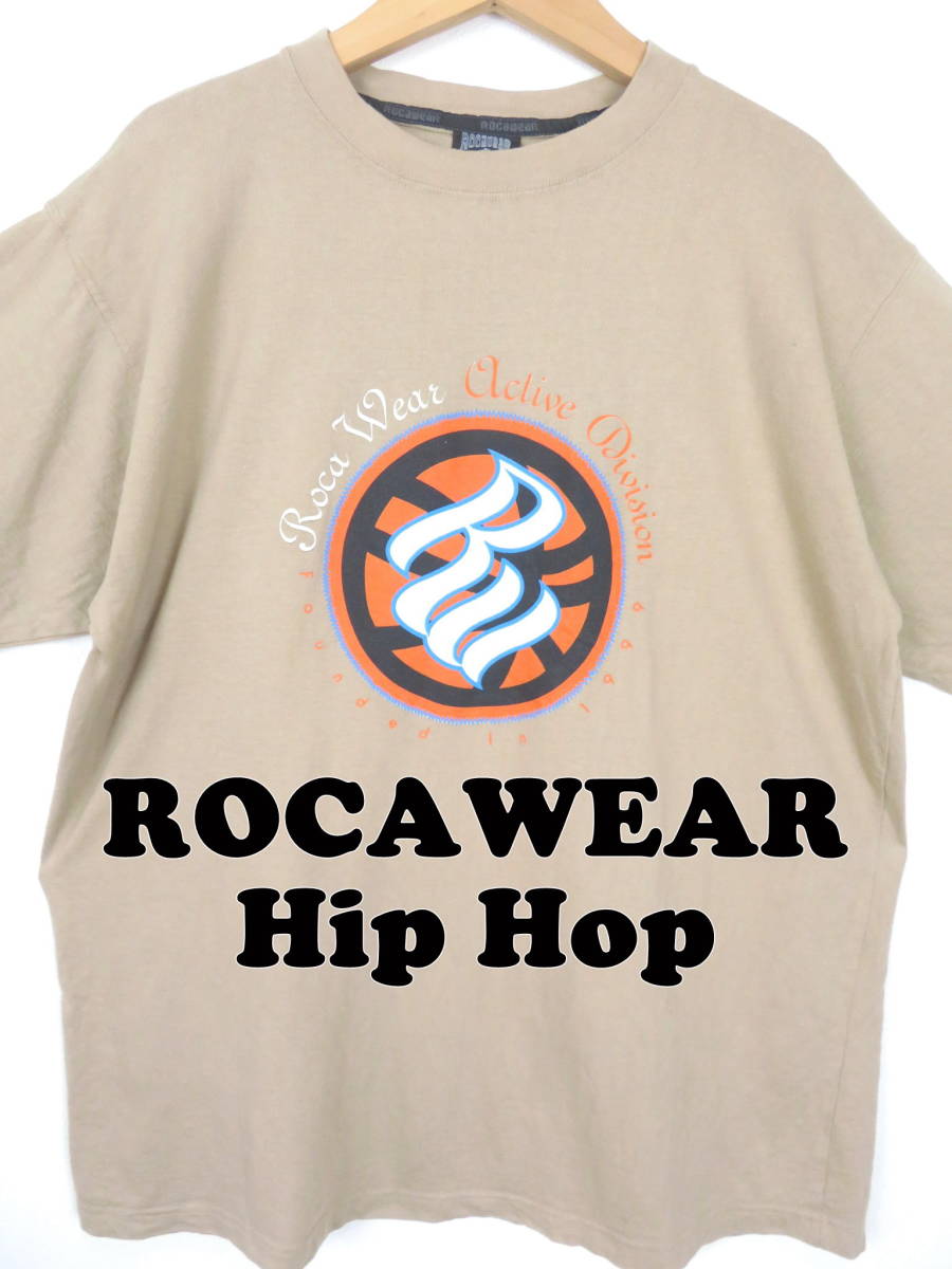 00s ロカウエア ★ ワイド ルーズ シルエット Tシャツ ★ ROCAWEAR ヒップホップ ストリート デカロゴ メンズ オールド B系 Bボーイ バギーの画像1