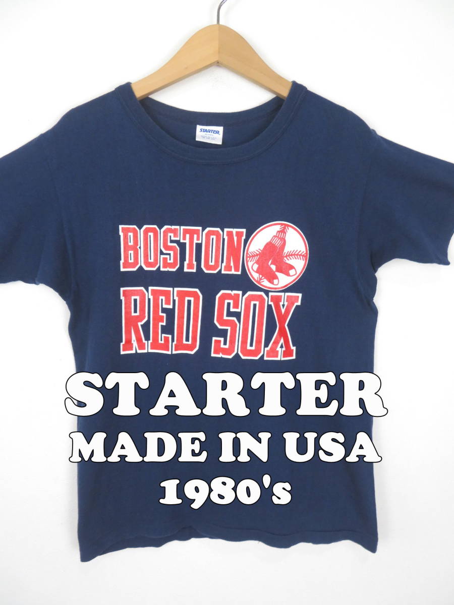 80s スターター MLB ボストンレッドソックス ★ USA製 シングルステッチ Tシャツ M ★ STARTER メジャーリーグ白タグメンズ レディース 90s_画像1