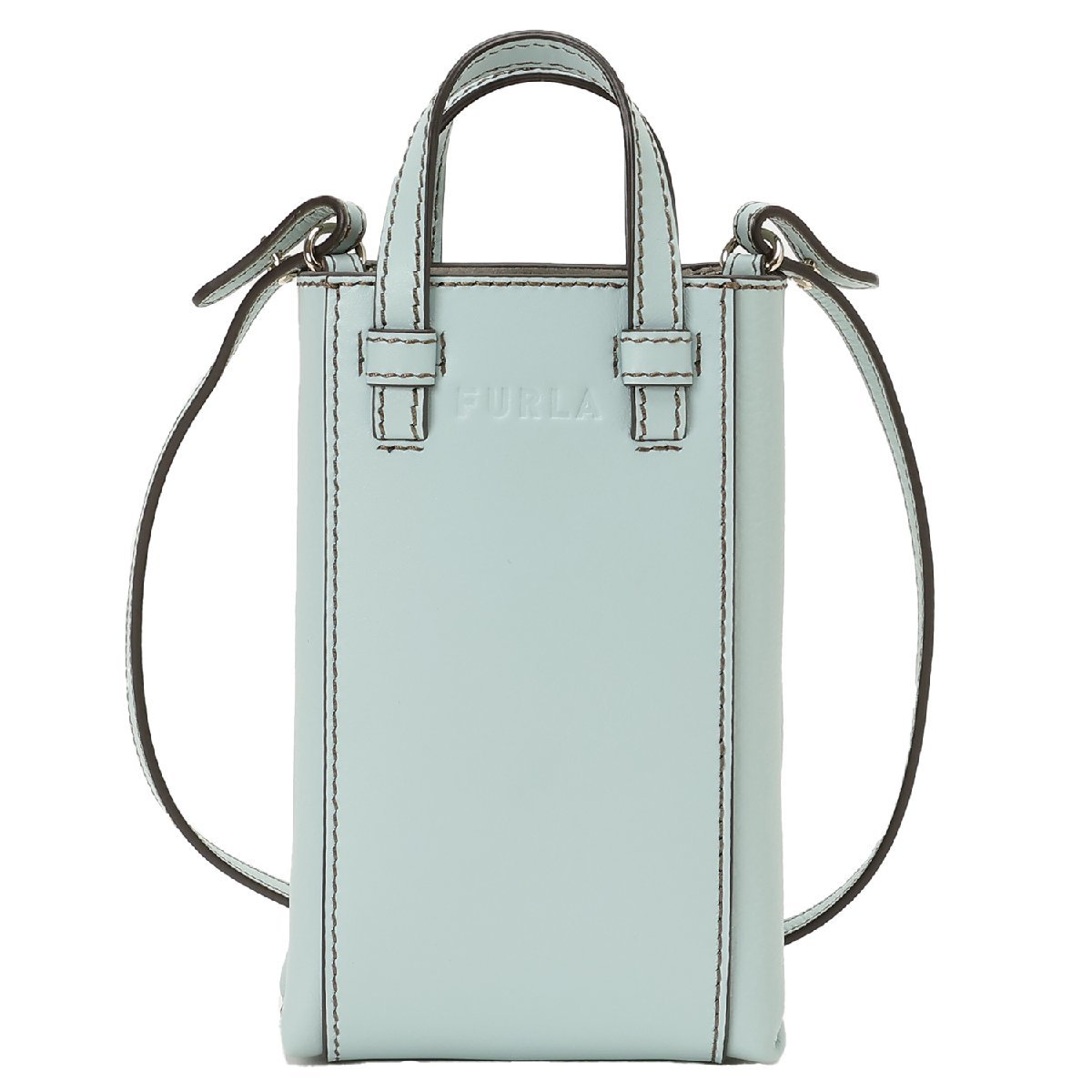 フルラ ハンドバッグ FURLA WE00289 BX0053 1859S ミアステラ ミニ バーティカル クロスボディー 2WAY 縦型 ショルダー ミントブルー_画像1