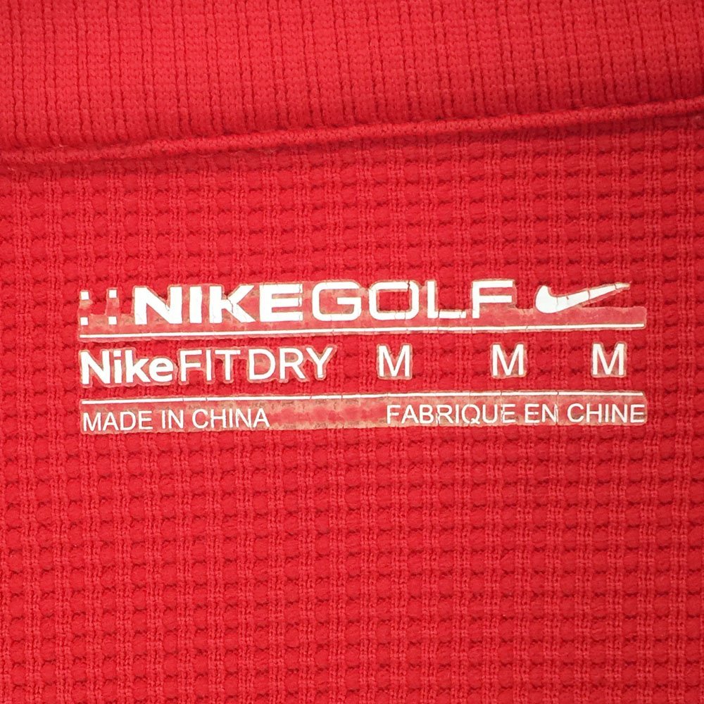 ●美品 NIKE GOLF ナイキゴルフ 長袖 ドライフィットハーフジップシャツ メンズ サイズM レッド トップス ゴルフウエア 353290 1AB/41068_画像6