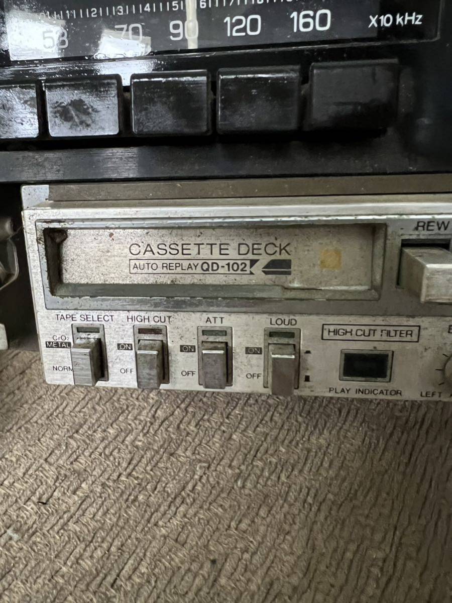  operation not yet verification Fujitsu QD-102 cassette deck radio set old car retro junk 