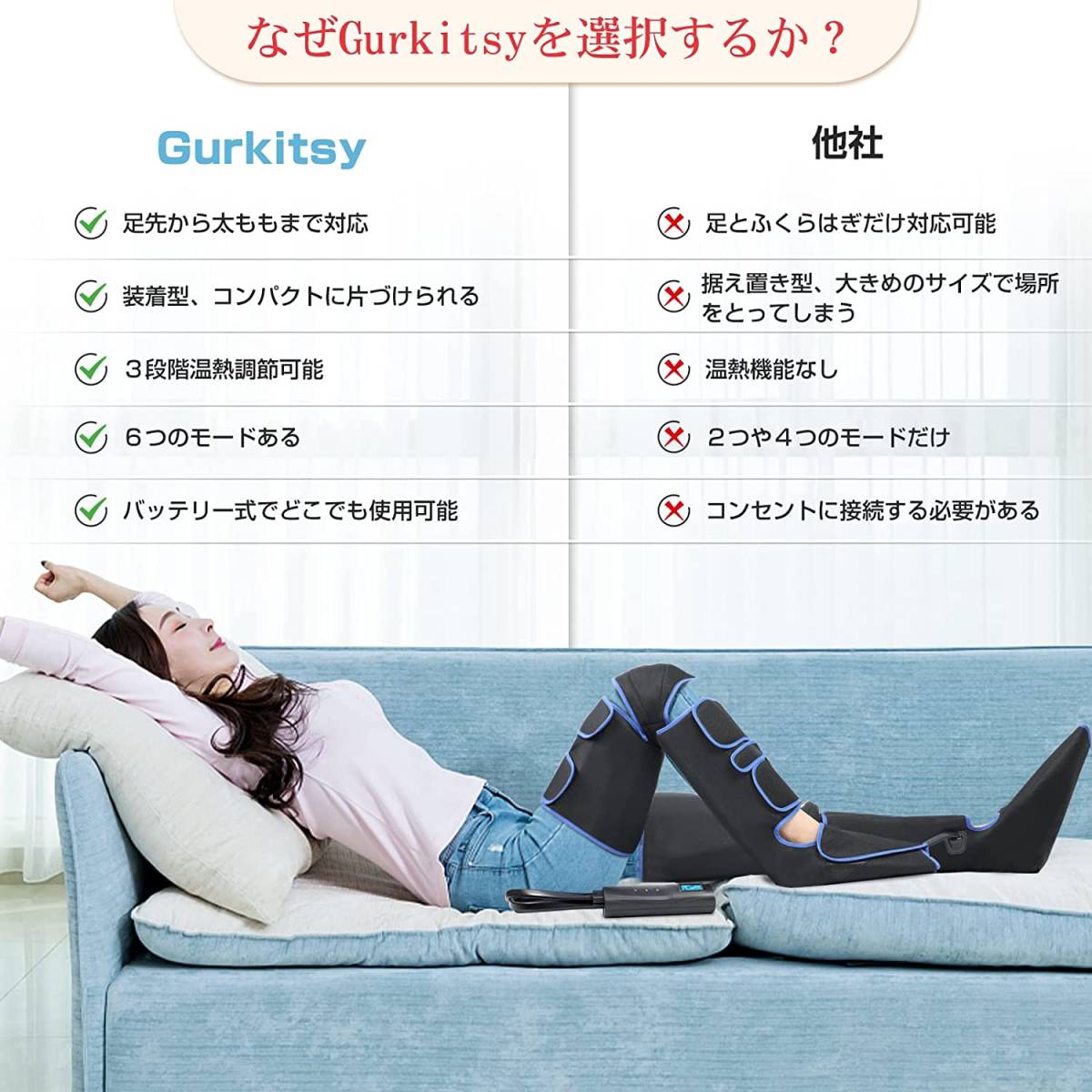 フットマッサージャー フットケア エアー式 レッグリッラクスサー 膝温