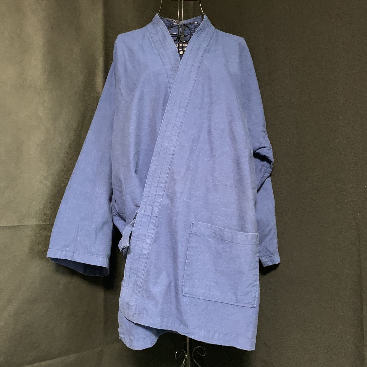 * jinbei Kurume Special production outer garment kimono Indigo . cloth ... remake material hand made old cloth type dyeing . handmade patchwork ka abrasion . abrasion (7409)