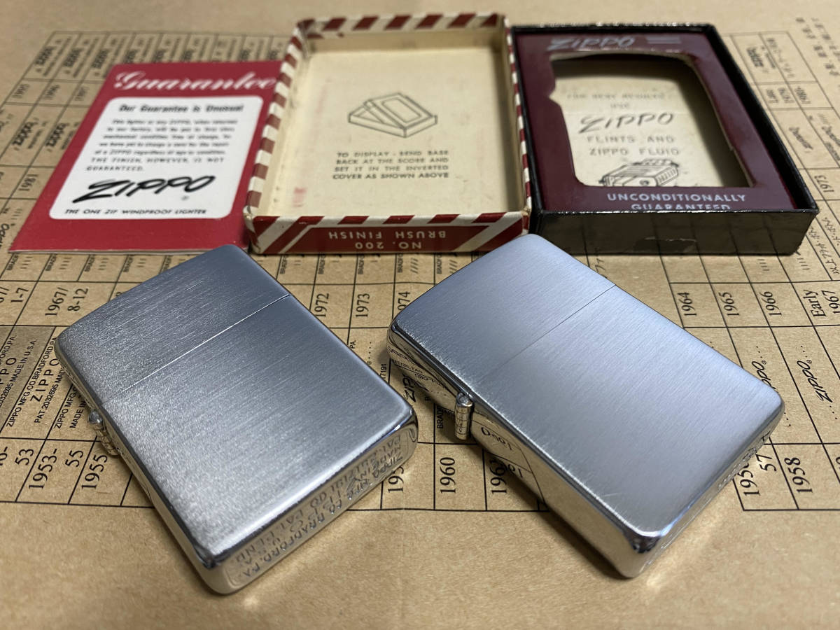 ZIPPOジッポー1954-1955年#200BrushChromeフルスタンプ、ZIPPO1955年