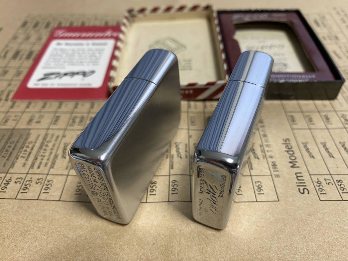 ZIPPOジッポー1954-1955年#200BrushChromeフルスタンプ、ZIPPO1955年
