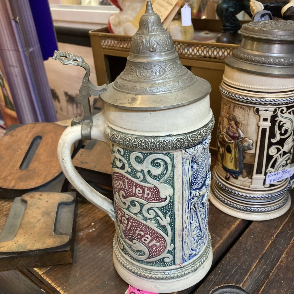  Vintage * Germany made ceramics made Via mug ②* retro, that time thing, beer, beautiful goods 