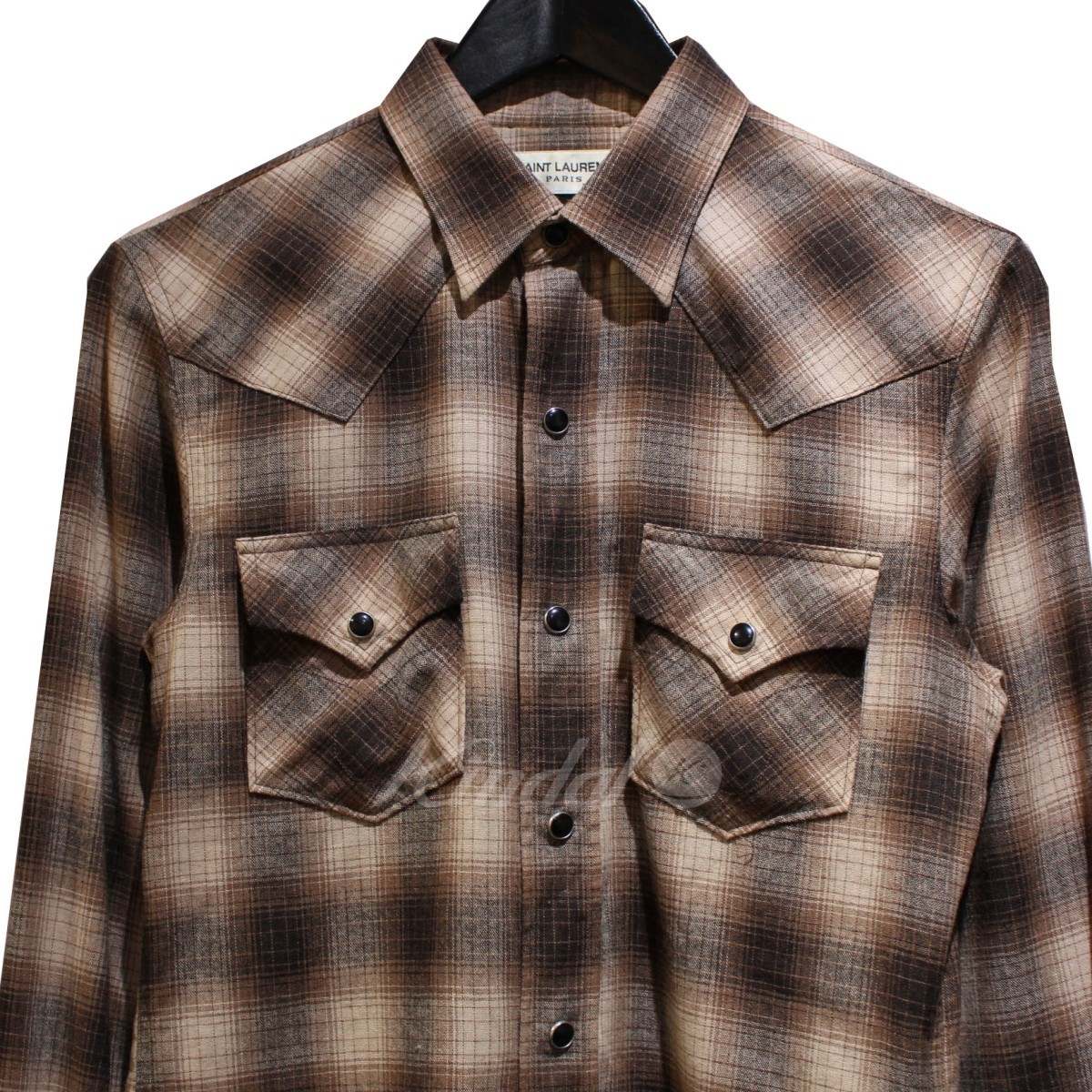 SAINT LAURENT PARIS サンローランパリ 15AW オンブレチェックシャツ