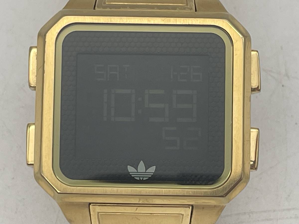 Adidas Adidas подлинный товар все Gold ADH1830 спорт цифровой часы работа товар 