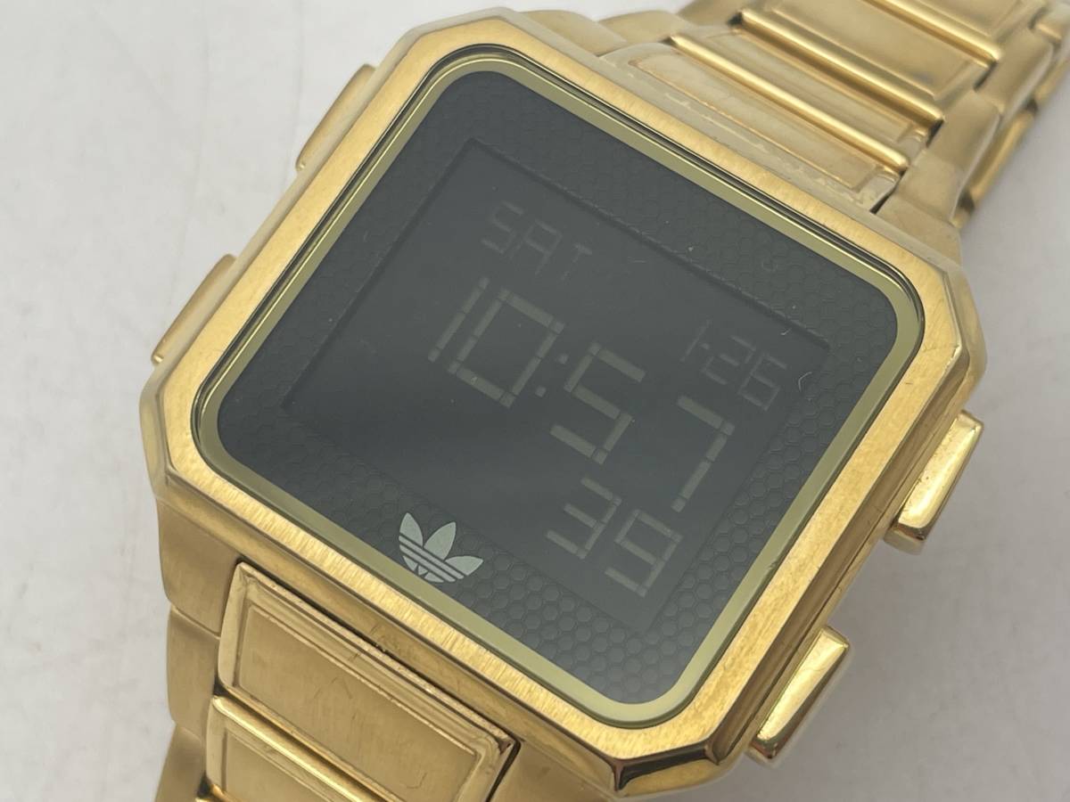 Adidas Adidas подлинный товар все Gold ADH1830 спорт цифровой часы работа товар 