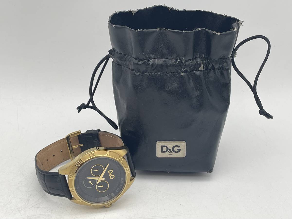 Dolce & Gabbana ドルチェ＆ガッバーナ　本物　ビックケース　ローマンベゼル　デイデイト　メンズ腕時計　動作未チェック　不動　現状で