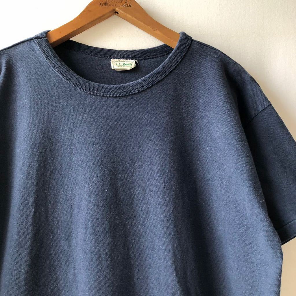 80s champion × LL Bean 無地 Tシャツ L ネイビー USA製 ビンテージ 80年代 チャンピオン LLビーン 紺 NAVY アメリカ製 ヴィンテージ