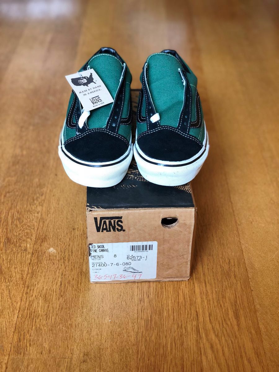  dead stock Vans old skool made in USA 8 PINE new goods Vintage American made Vans 26cm