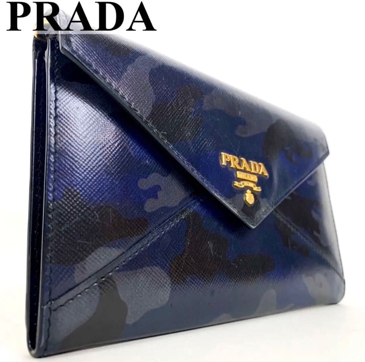 美品】プラダ PRADA 財布 wallet 折り財布 コンパクト 美品】プラダ PRADA 財布 wallet 折り財布 コンパクト