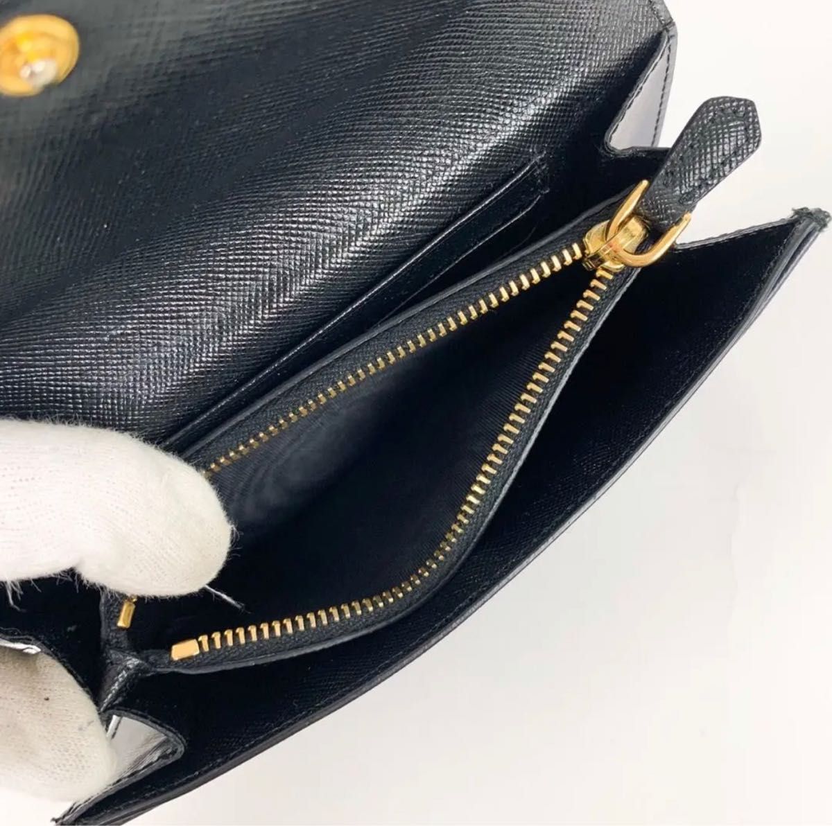 美品】プラダ PRADA 財布 wallet 折り財布 コンパクト 美品】プラダ PRADA 財布 wallet 折り財布 コンパクト