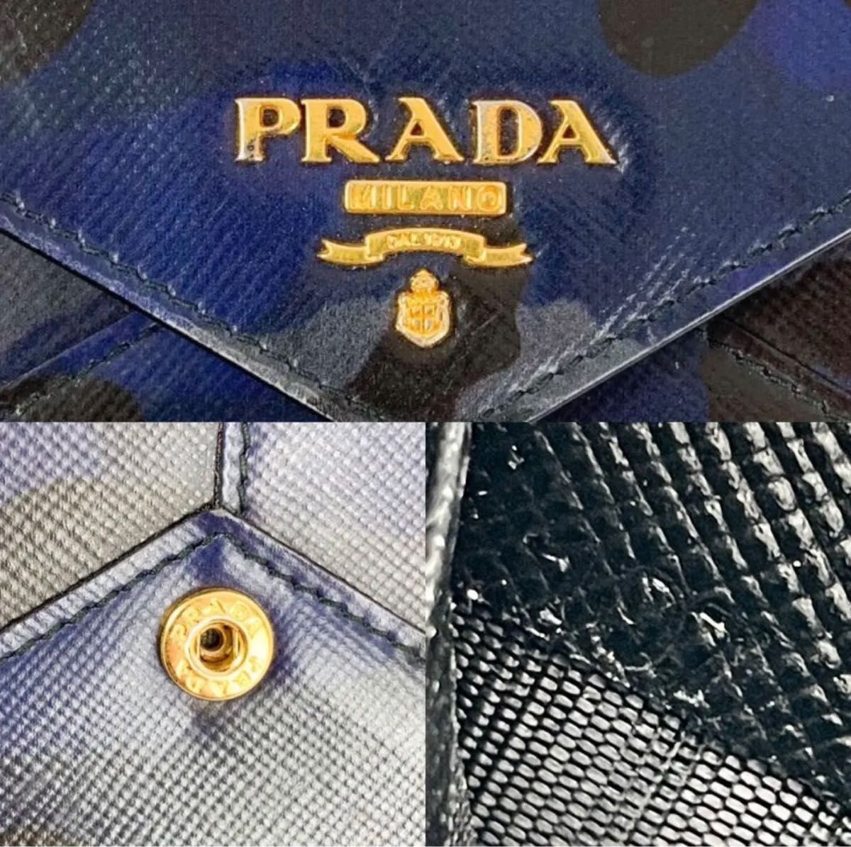 美品】プラダ PRADA 財布 wallet 折り財布 コンパクト 美品】プラダ PRADA 財布 wallet 折り財布 コンパクト