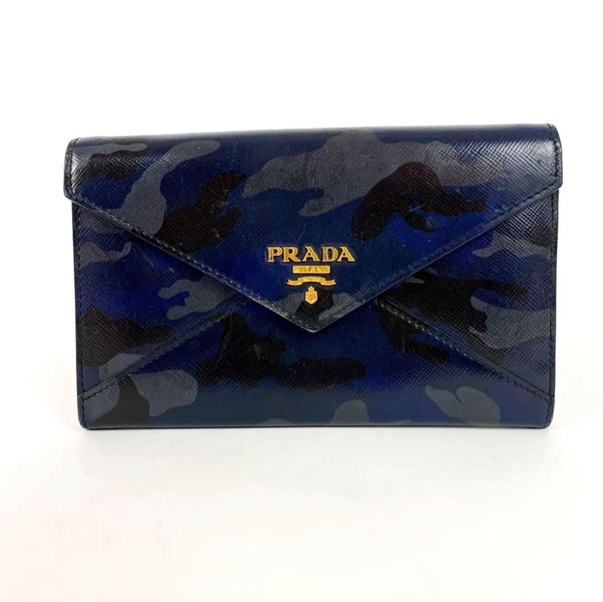 美品】プラダ PRADA 財布 wallet 折り財布 コンパクト 美品】プラダ PRADA 財布 wallet 折り財布 コンパクト