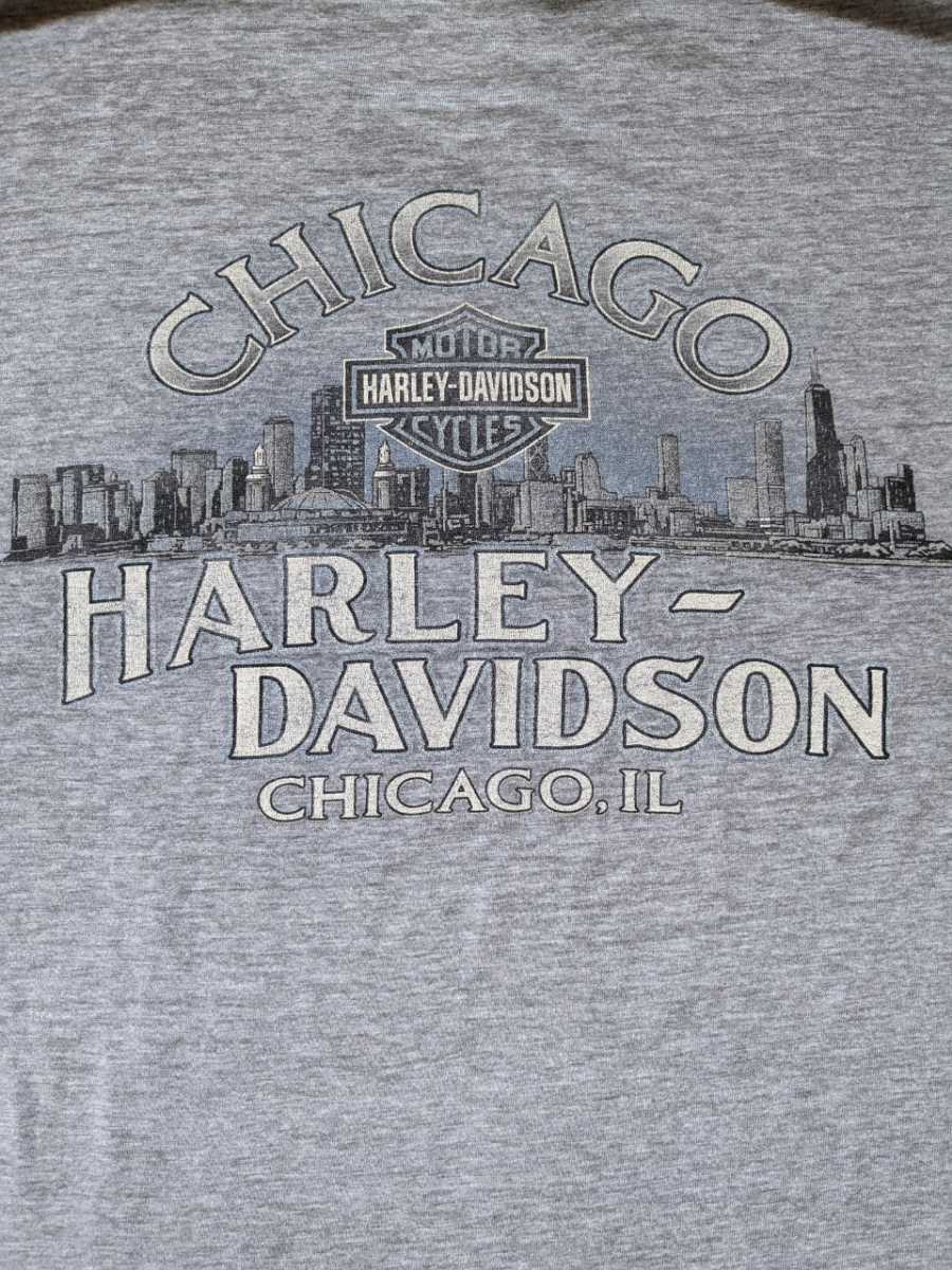 ハーレーダビッドソン　半袖Tシャツ　XLサイズ　灰色　グレー　アメリカ製　ヘインズ　即決　HARLEY DAVIDSON Hanes_画像10