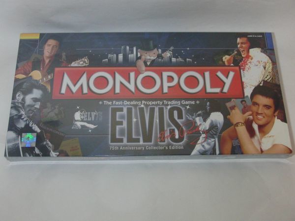 新品 MONOPOLY ELVIS PRESLEY 75th Anniversary エルビスプレスリー75周年 英語版 モノポリー ボードゲーム フィギュア駒 デッドストック_画像1