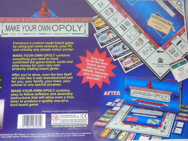 新品 MAKE YOUR OWN OPOLY 英語版 ボードゲーム デッドストック BOARD GAME_画像4