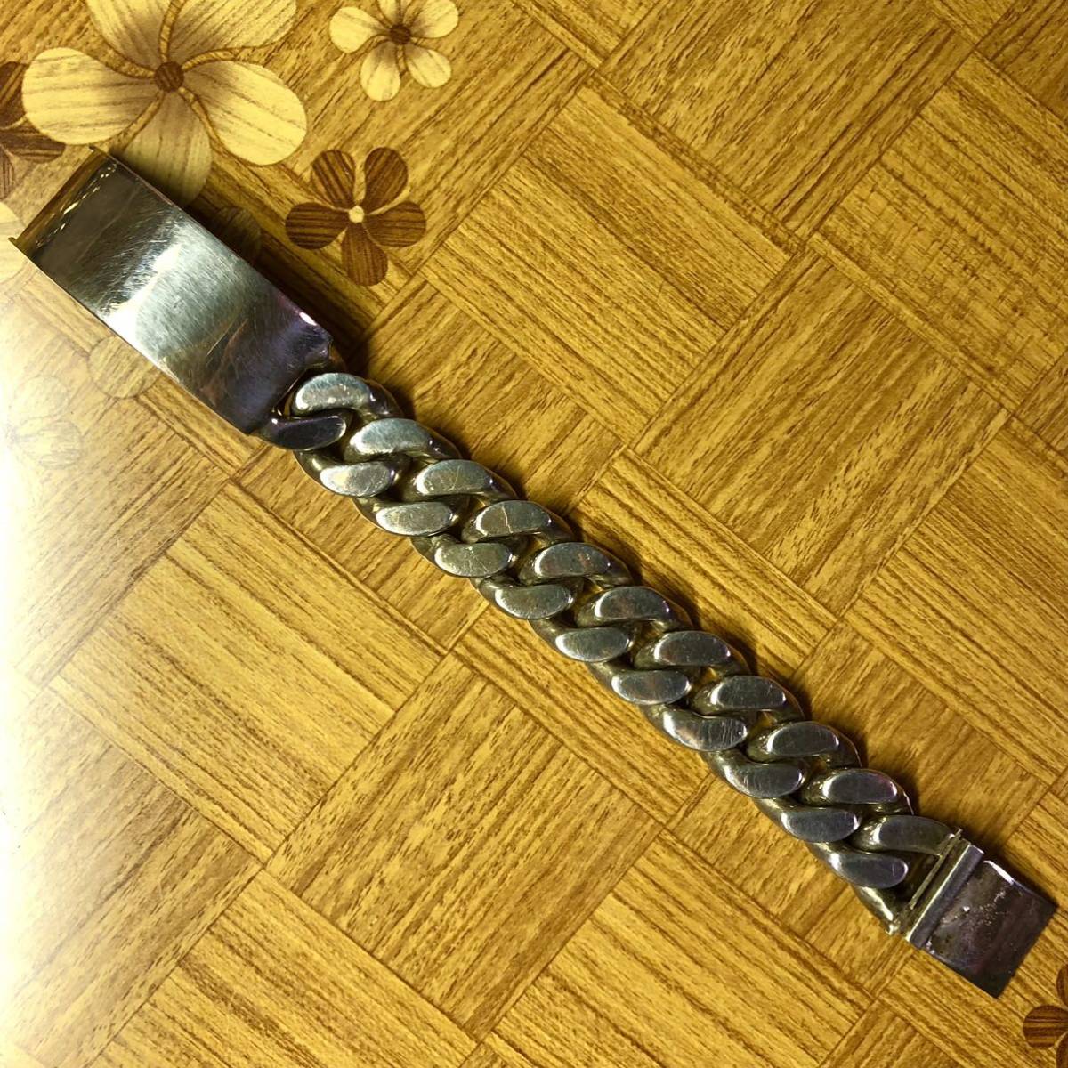 超重量級! 極太 喜平 ID ブレスレット 幅2cm 重量214g SILVER925製
