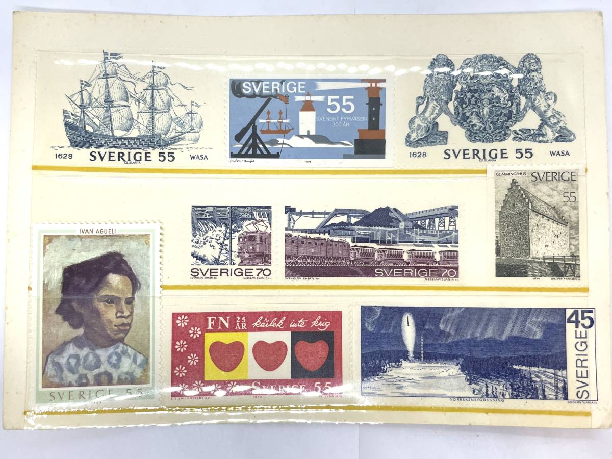  foreign stamp summarize Sweden myumhen Spain UN stamp poly- nesia other 