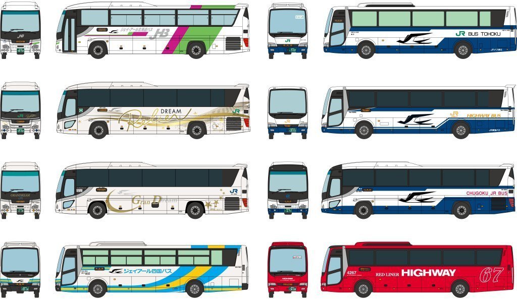 トミーテック バスコレクション JRバス30周年記念8社セット 1/150 