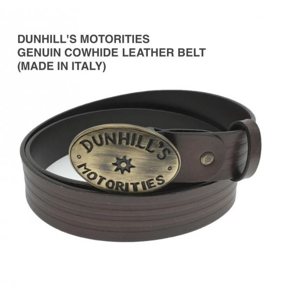 TK 入手困難 希少 ダンヒル 『DUNHILL'S MOTORITIESバックル』 レザーベルト 42/107 モーターサイクル ラリー クラシックカー