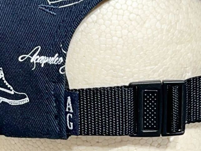 【送料無料/美品】ACAPULCO GOLD(アカプルコゴールド) キャップ帽子 フリーサイズ 紺色/ネイビー　スニーカー・シューズ、靴、モノグラム柄_画像4