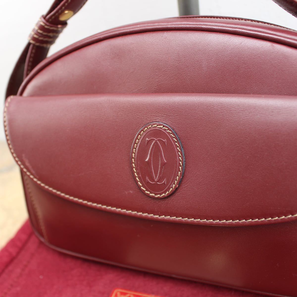 Cartier must LINE LEATHER SHOULDER BAG/オールドカルティエマスト