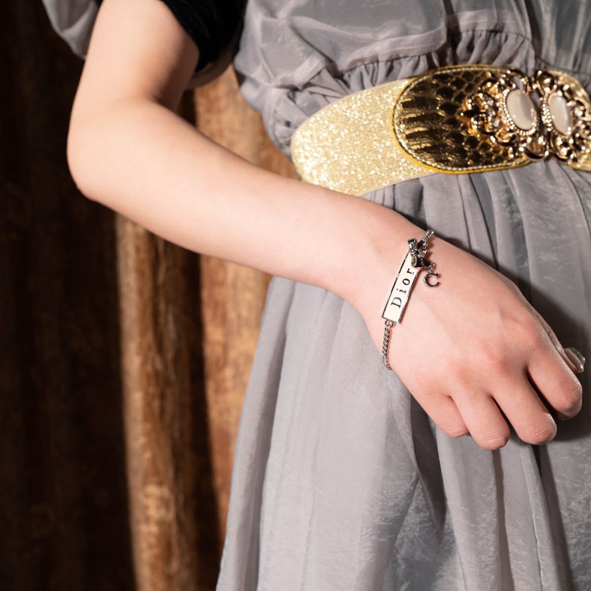 Christian dior LOGO PLATE CHAIN BRACELET/クリスチャンディオールロゴプレートチェーンブレスレット