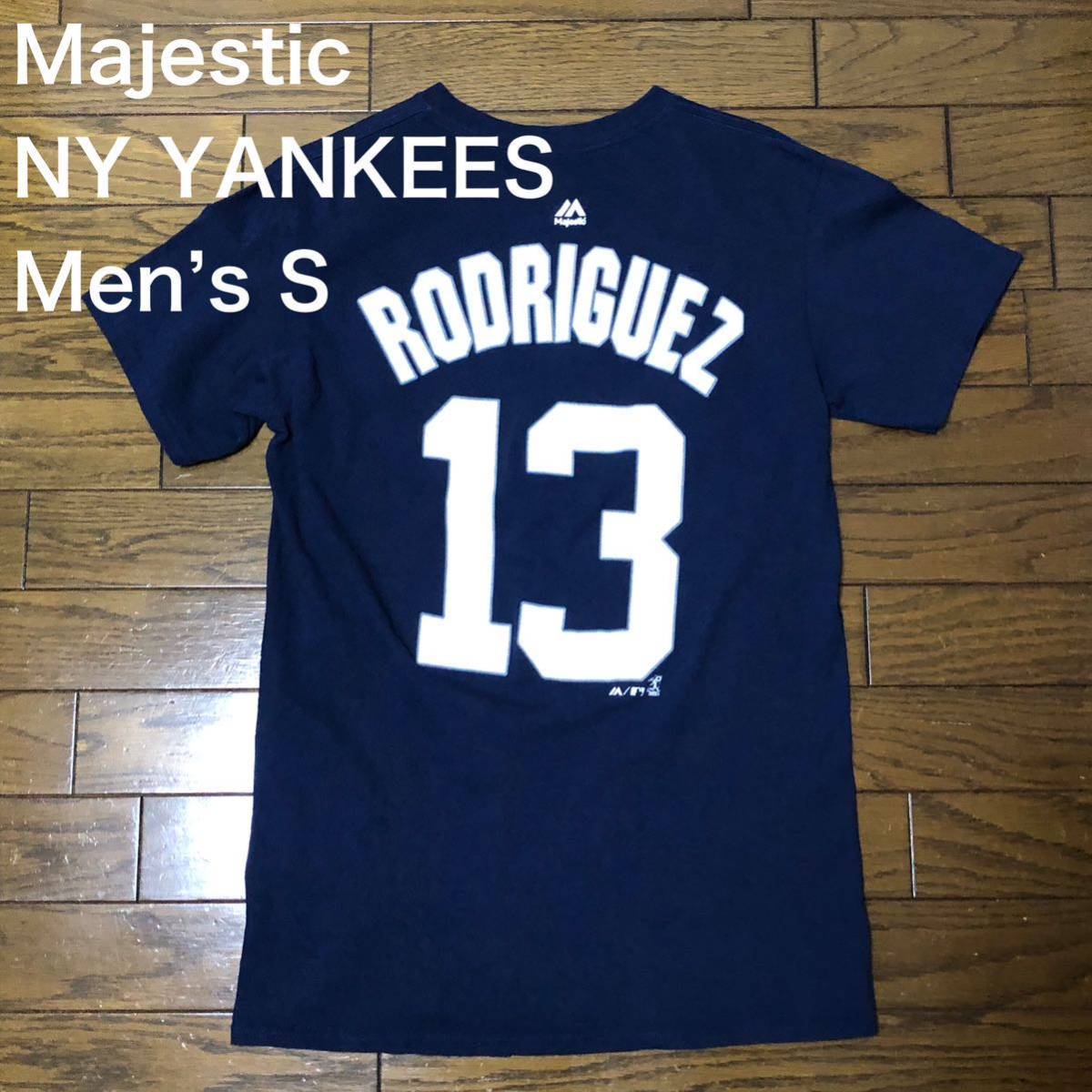 Majestic NY YANKEES 背番号13番RODRIGUEZ 半袖Tシャツネイビー Majestic NY YANKEES 背番号13番RODRIGUEZ 半袖Tシャツネイビー