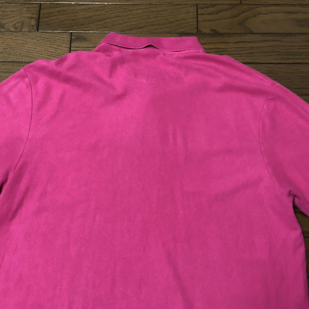 【送料無料】90s CHAPS RALPH LAUREN 半袖ポロシャツピンク　メンズXXLサイズ　チャップスラルフローレン大きいサイズビッグサイズ