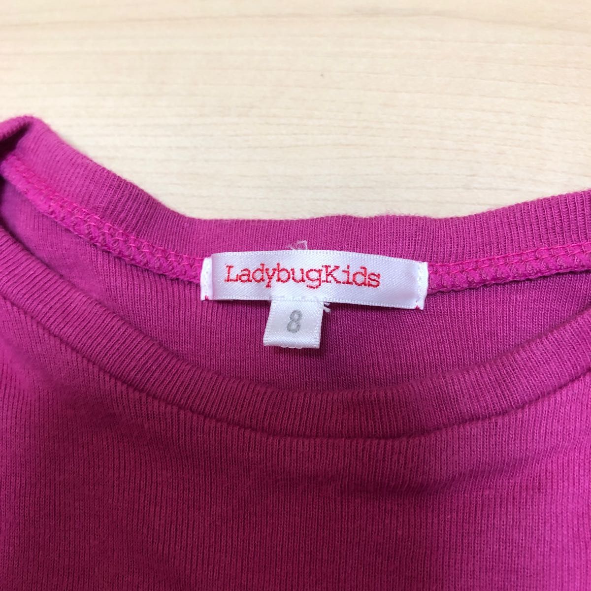 ladybugkids レディバグキッズ　ピンク？パープル？　フリルカットソー　キッズ　130  半袖Tシャツ トップス