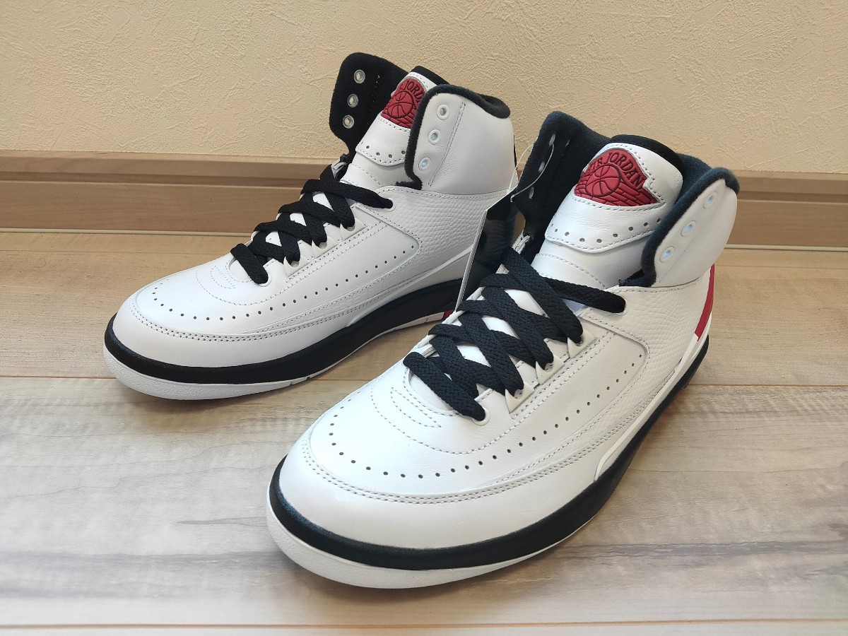 24.5cm 新品 NIKE AIR JORDAN 2 RETRO GS ナイキ エアジョーダン 2 レトロ エア ジョーダン シカゴ CHICAGO 白 ホワイト DX2591-106_画像1