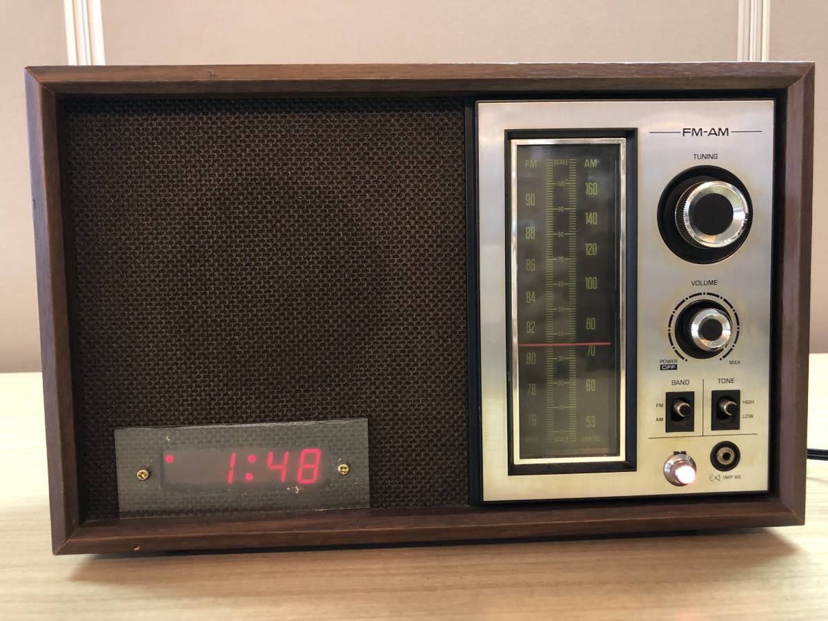 動作品 National Panasonic AM/FM 木製ホームラジオ RE-675 レトロラジオ 松下電器 の画像1
