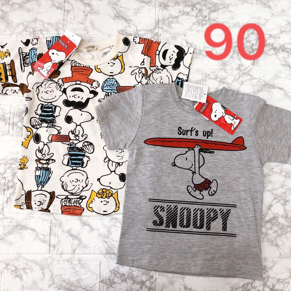 69%OFF!】 スヌーピーとチャーリーブラウンのTシャツ 2枚セット