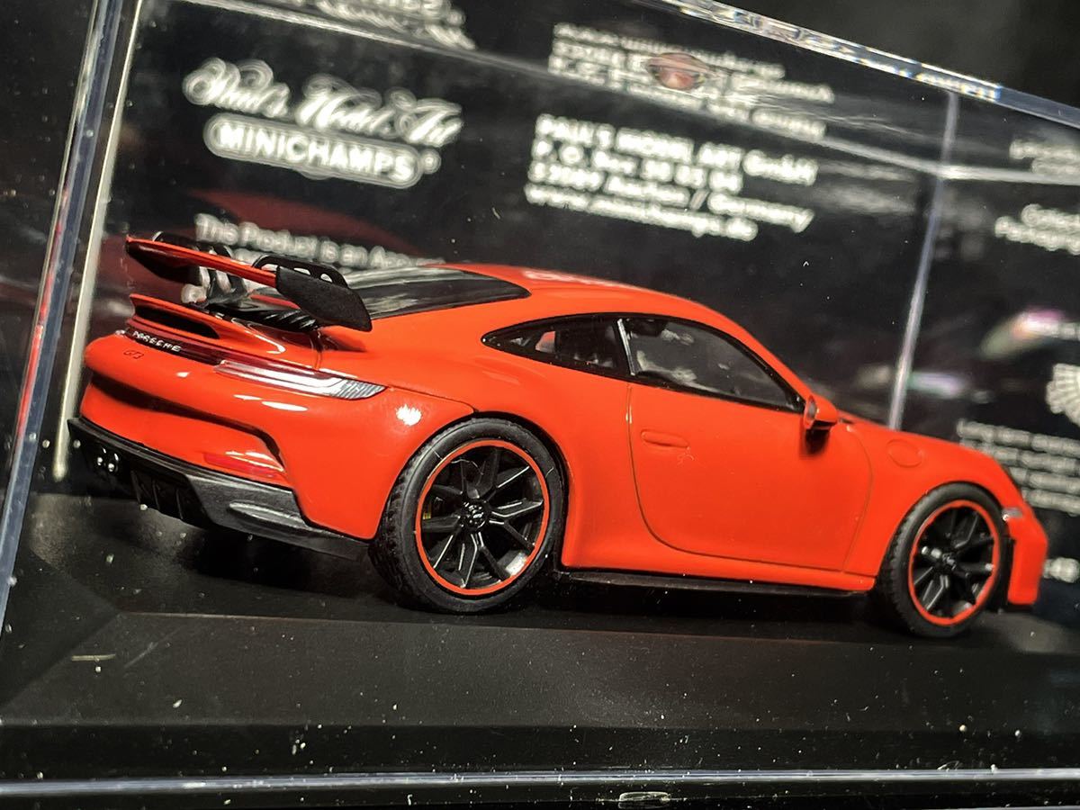 MINICHAMPS 1:43 ポルシェ 911 GT3 2020 限定300 ラヴァオレンジ PORSCHE 992 他 特注 など 同封発送可能_画像6