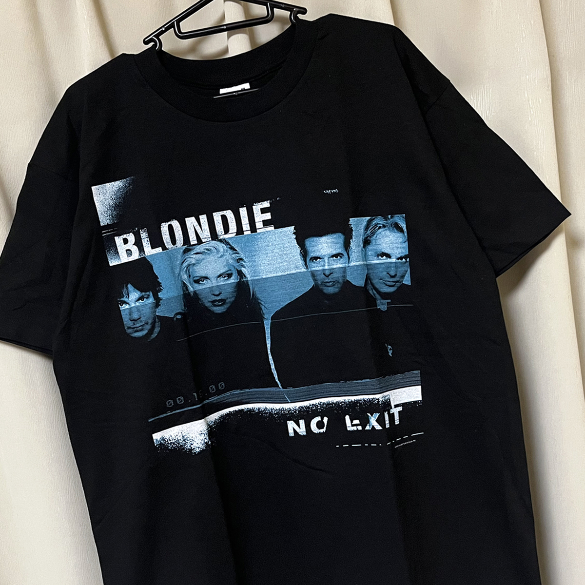 Lサイズ デッドストック 90s USA製 ビンテージ BLONDIE ブロンディ バンド ロック Tシャツ デボラハリー 女優 黒 ブラック anvil レア 新品_画像1